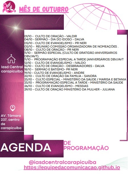 Agenda Outubro 2025